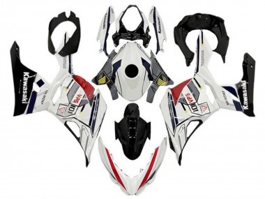 White Grey Yellow Red Black Stripe 2018-2024 Kawasaki Ninja 400 Motorcycle Fairings