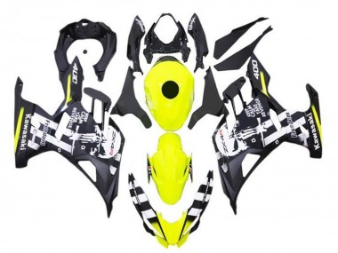 Yellow Black White Skull 2018-2024 Kawasaki Ninja 400 Motorcycle Fairings