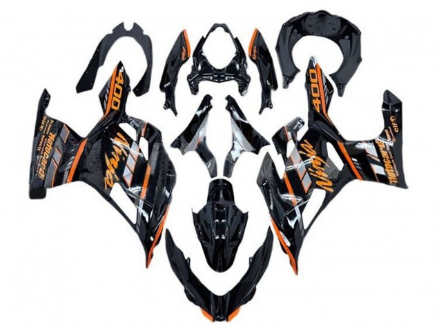 Glossy Black Orange Grey 2018-2024 Kawasaki Ninja 400 Motorcycle Fairings