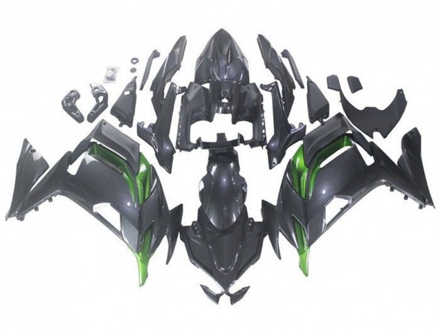 2020-2025 Faux Carbon Fiber Green Kawasaki Ninja 650 EX650 Motorcycle Fairings