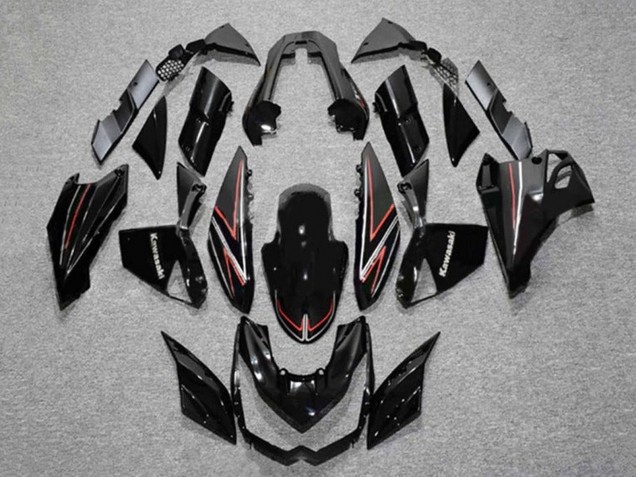 Glossy Black Red Stripe 2010-2013 Kawasaki Z1000 Motorcycle Fairings