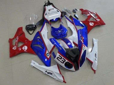 White Red Blue HP 2009-2014 BMW S1000RR Motorcycle Fairings