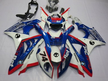 White Red Blue GoldBet 2009-2014 BMW S1000RR Motorcycle Fairings