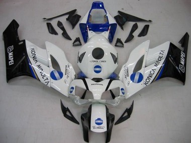White Blue Glossy Black Konica Minolta 2004-2005 Honda CBR1000RR Motorcycle Fairings