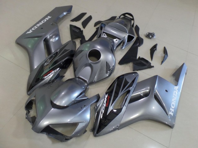 Silver Glossy Black Stripe 2004-2005 Honda CBR1000RR Motorcycle Fairings