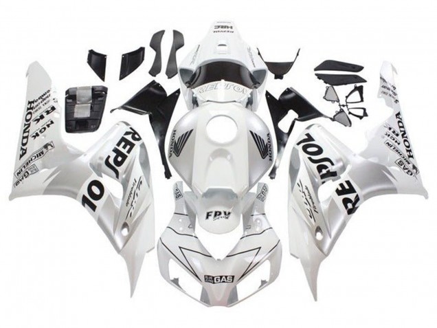 White Silver Black Repsol 2006-2007 Honda CBR1000RR Motorcycle Fairings