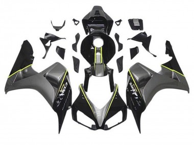 Grey Glossy Black Yellow Stripe 2006-2007 Honda CBR1000RR Motorcycle Fairings