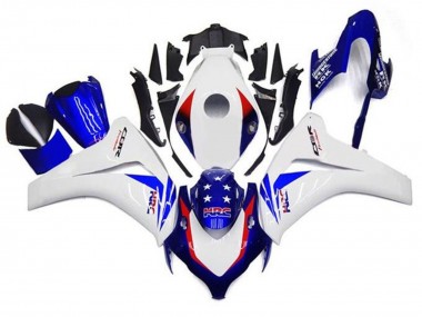White Red Blue Star HRC 2008-2011 Honda CBR1000RR Motorcycle Fairings