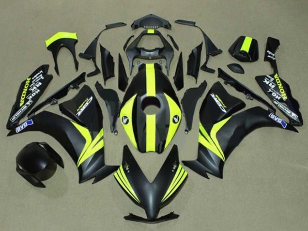 Matte Black Yellow Stripe 2012-2016 Honda CBR1000RR Motorcycle Fairings