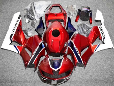 White Red Blue 2013-2023 Honda CBR600RR Motorcycle Fairings