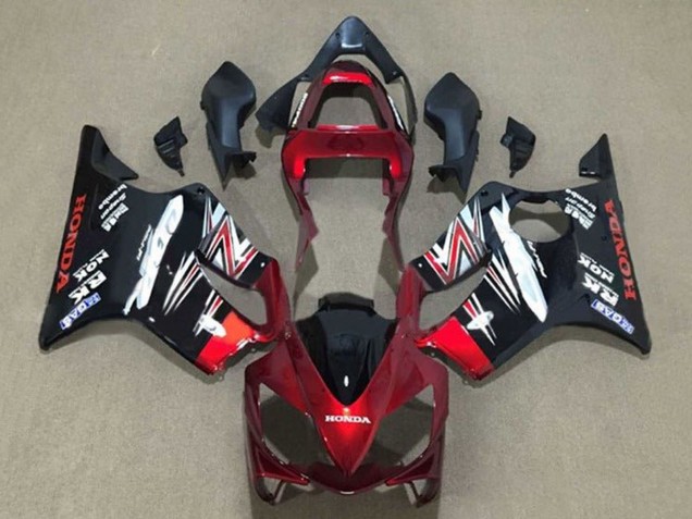Candy Red Glossy Black 2001-2003 Honda CBR600 F4i Motorcycle Fairings