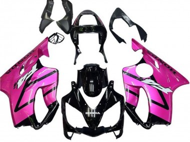 Pink Glossy Black Stripe 2001-2003 Honda CBR600 F4i Motorcycle Fairing