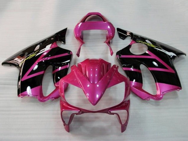 Pink Glossy Black Stripe 2001-2003 Honda CBR600 F4i Motorcycle Fairings