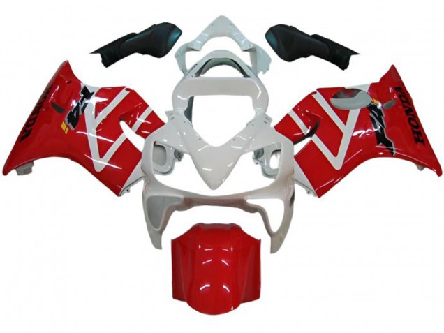 White Red 2001-2003 Honda CBR600 F4i Motorcycle Fairing