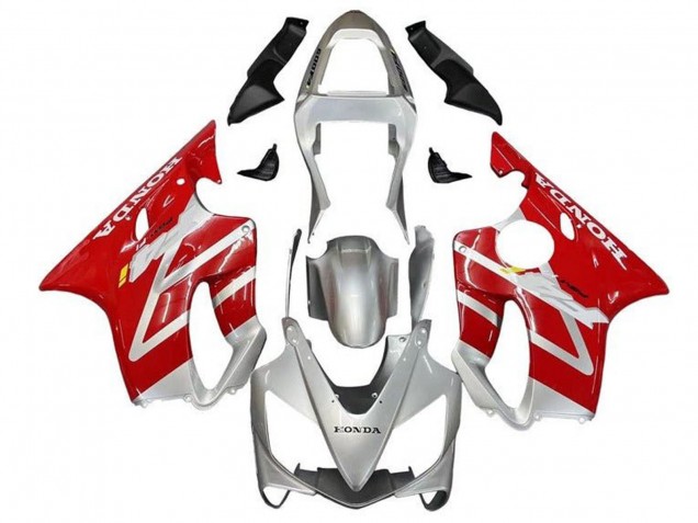 Silver Red 2001-2003 Honda CBR600 F4i Motorcycle Fairings