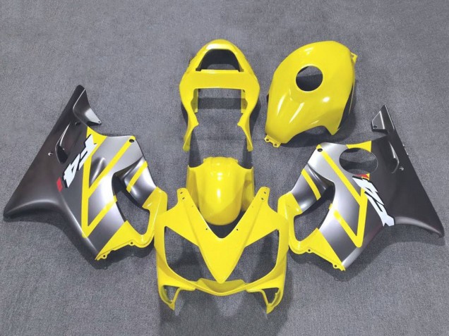 Yellow Silver 2001-2003 Honda CBR600 F4i Motorcycle Fairings