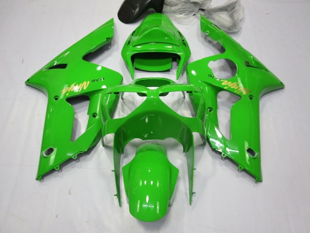 Green Gold Decal 2003-2004 Kawasaki ZX6R Motorcycle Fairings