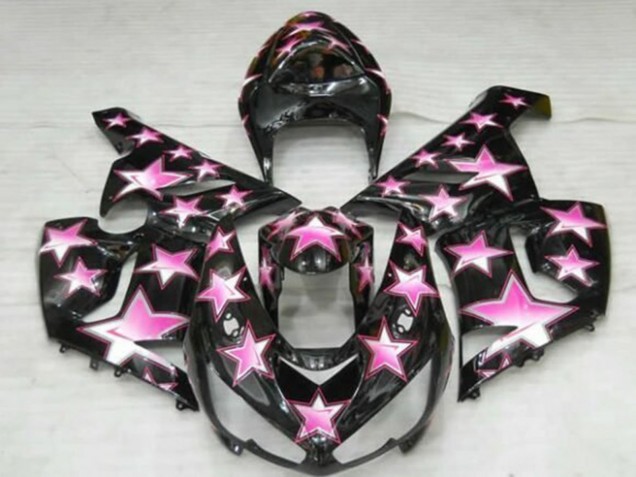 Black Pink Star 2005-2006 Kawasaki ZX6R Motorcycle Fairings