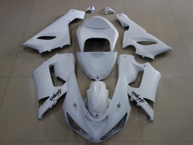Matte White 2005-2006 Kawasaki ZX6R Motorcycle Fairings