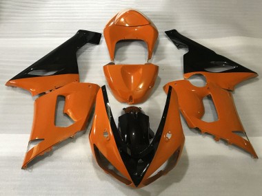 Orange Black 2005-2006 Kawasaki ZX6R Motorcycle Fairings