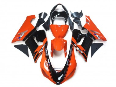 Orange Black Elf 2005-2006 Kawasaki ZX6R Motorcycle Fairings
