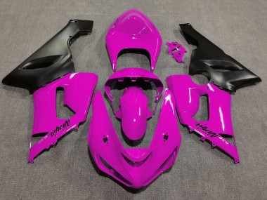 Pink Matte Black 2005-2006 Kawasaki ZX6R Motorcycle Fairings