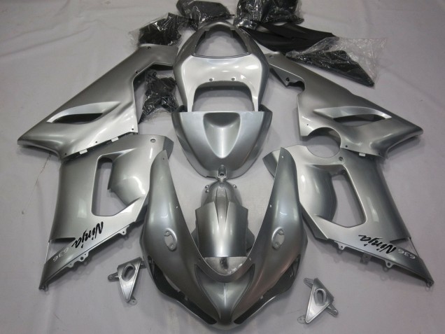Silver 2005-2006 Kawasaki ZX6R Motorcycle Fairings