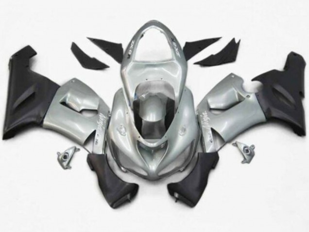 Silver Matte Black 2005-2006 Kawasaki ZX6R Motorcycle Fairings