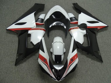 White Black Red 2005-2006 Kawasaki ZX6R Motorcycle Fairings