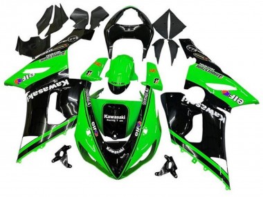 Glossy Black Green White Elf Touch4 Bridgestone 2005-2006 Kawasaki ZX6R Motorcycle Fairings