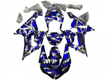 Blue Camouflage 2005-2006 Kawasaki ZX6R Motorcycle Fairings
