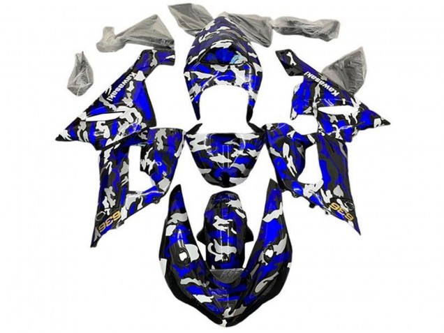 Blue Camouflage 2005-2006 Kawasaki ZX6R Motorcycle Fairings