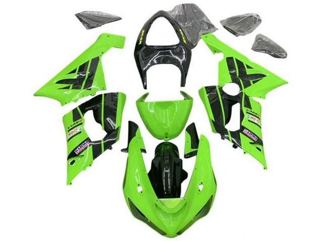 Light Green Black Castrol 2005-2006 Kawasaki ZX6R Motorcycle Fairings