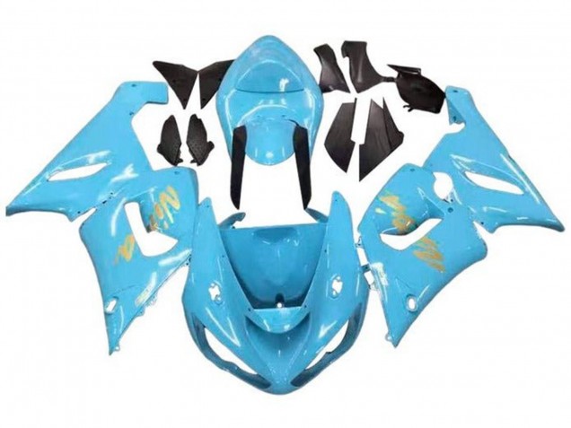 Light Blue Gold 2005-2006 Kawasaki ZX6R Motorcycle Fairings
