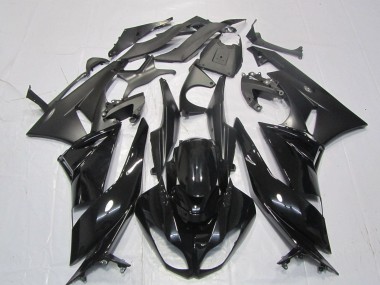 Glossy Black Matte Black 2007-2008 Kawasaki ZX6R Motorcycle Fairings
