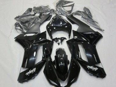 Glossy Black Matte Black White Decals 2007-2008 Kawasaki ZX6R Motorcycle Fairings