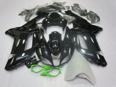 Glossy Black Neon Green 2007-2008 Kawasaki ZX6R Motorcycle Fairings