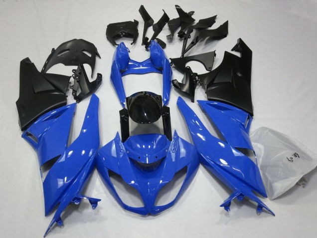 Blue Black Matte Black 2007-2008 Kawasaki ZX6R Motorcycle Fairings