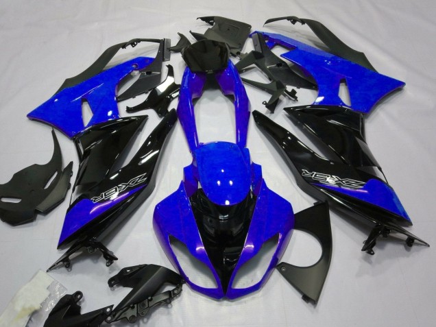 Blue Black White 2007-2008 Kawasaki ZX6R Motorcycle Fairings