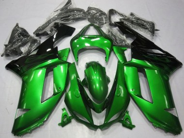 Green Black 2007-2008 Kawasaki ZX6R Motorcycle Fairings