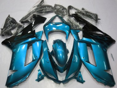Light Blue Black 2007-2008 Kawasaki ZX6R Motorcycle Fairings