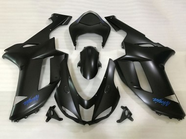 Matte Black Blue Ninja 2007-2008 Kawasaki ZX6R Motorcycle Fairings