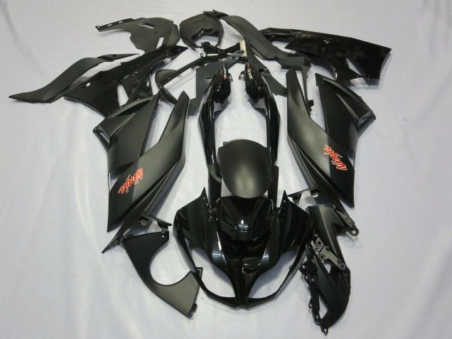 Matte Black Black Red 2007-2008 Kawasaki ZX6R Motorcycle Fairings