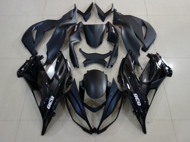Matte Black Glossy Black White 2007-2008 Kawasaki ZX6R Motorcycle Fairings