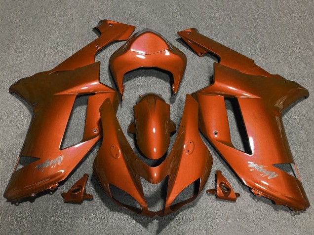 Orange 2007-2008 Kawasaki ZX6R Motorcycle Fairings