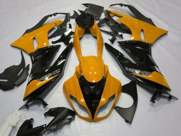 Orange Black 2007-2008 Kawasaki ZX6R Motorcycle Fairings