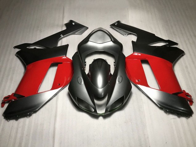 Silver Red 2007-2008 Kawasaki ZX6R Motorcycle Fairings