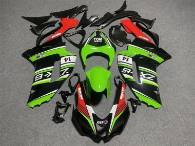 Black Green White Red 2007-2008 Kawasaki ZX6R Motorcycle Fairings