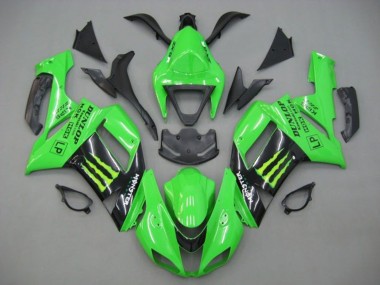 Green Black Monster Energy 2007-2008 Kawasaki ZX6R Motorcycle Fairings