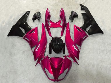 Candy Red Glossy Black 2009-2012 Kawasaki ZX6R Motorcycle Fairings